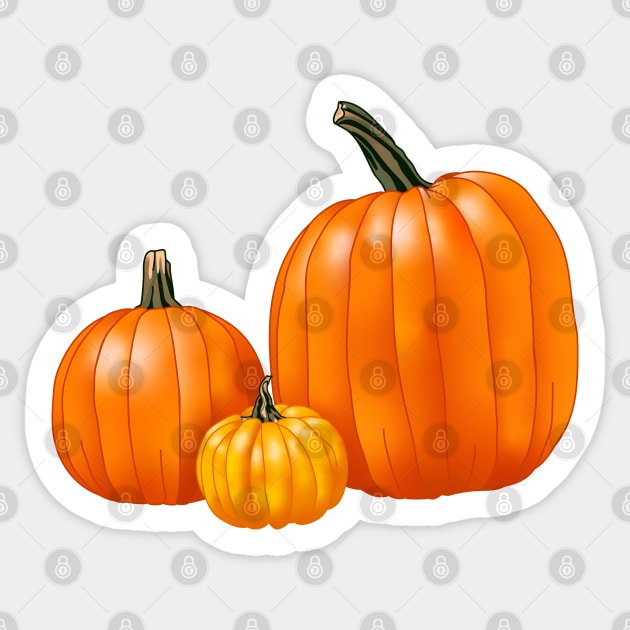 Pumpkin Trio Sticker by ziafrazier